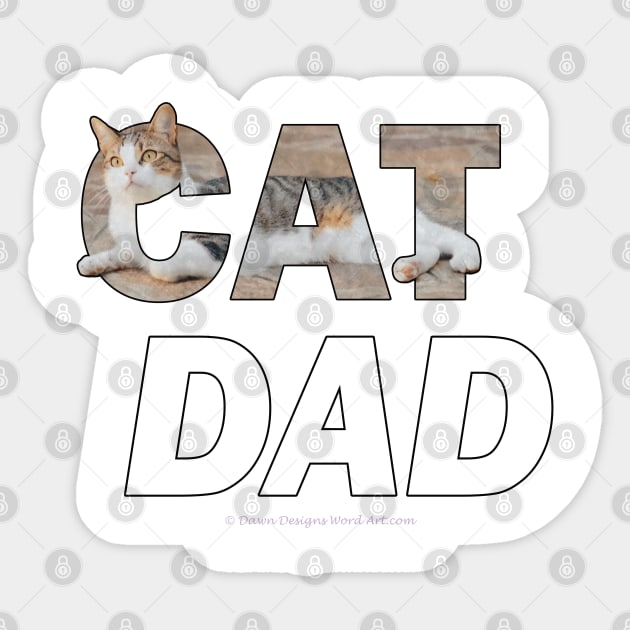 CAT DAD _ tabby cat oil painting word art Sticker by DawnDesignsWordArt